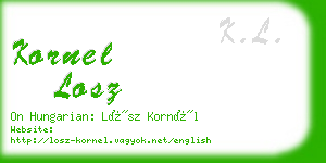 kornel losz business card